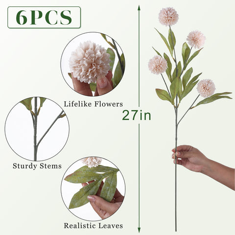 VIERENA beige pompon mums arranged in a tall vase added vertical elegance