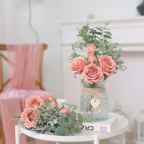 VIERENA side profile vase with twine and pendants for rustic charm