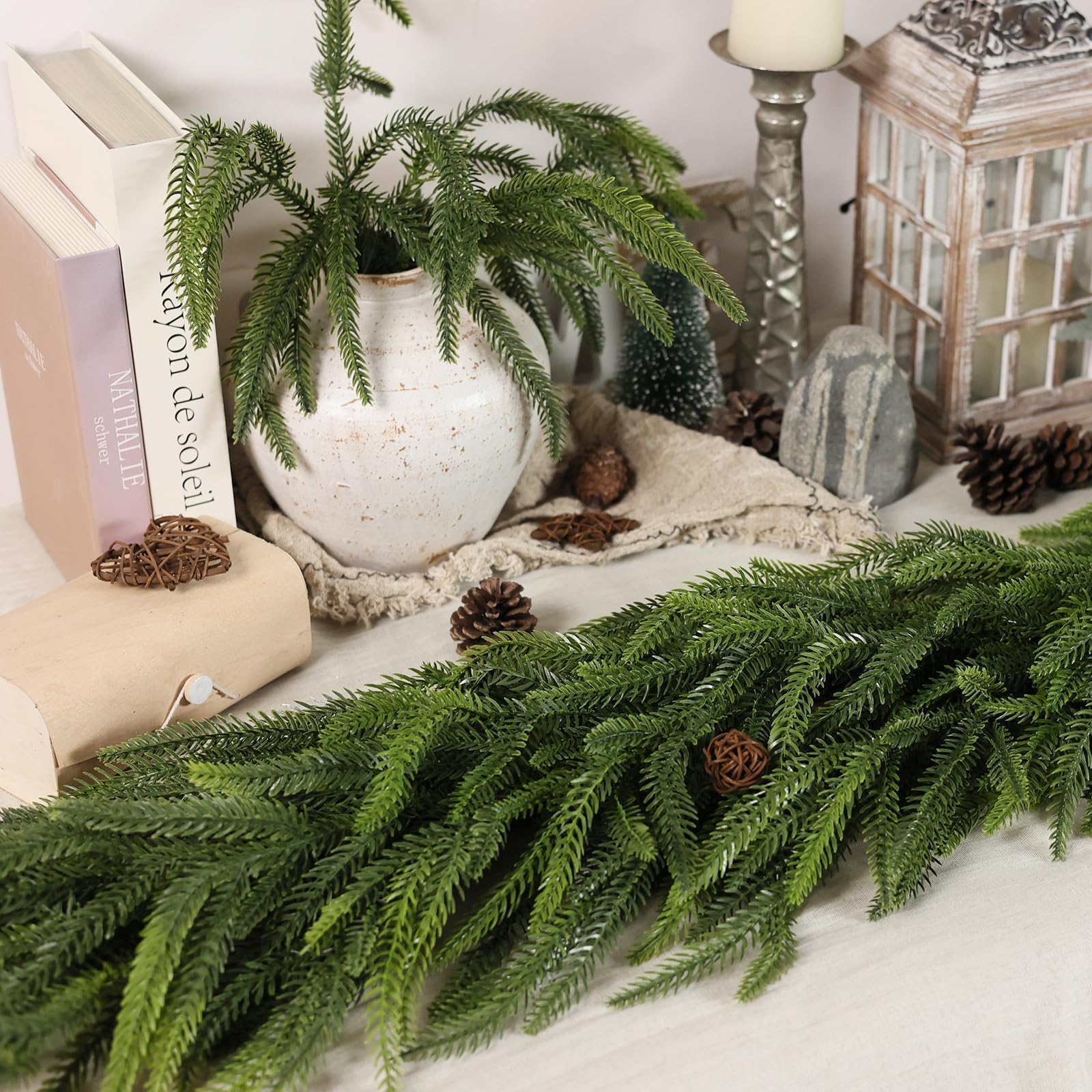 VIERENA garland decorated with lights and ornaments showing styling versatility benefit