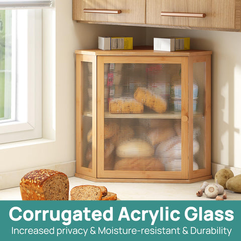 viewcare bread box open two layer interior stores multiple loaves
