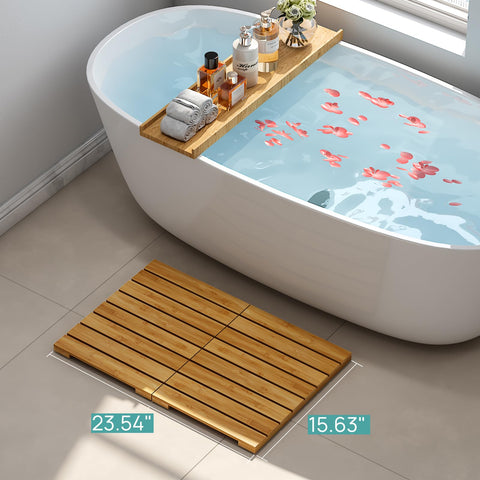 viewcare close-up of bamboo grain and three-coat finish highlighting water resistance