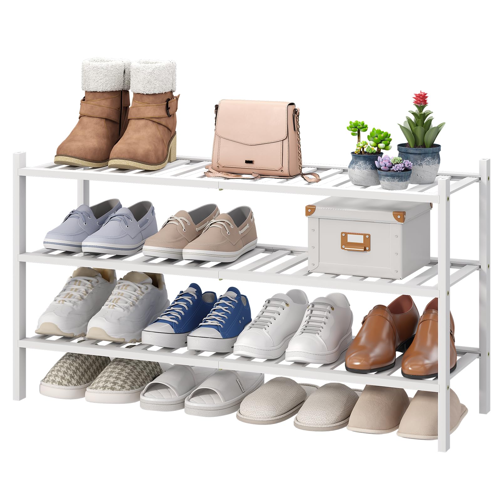 viewcare front view assembled showing neat shoe organization and space saving