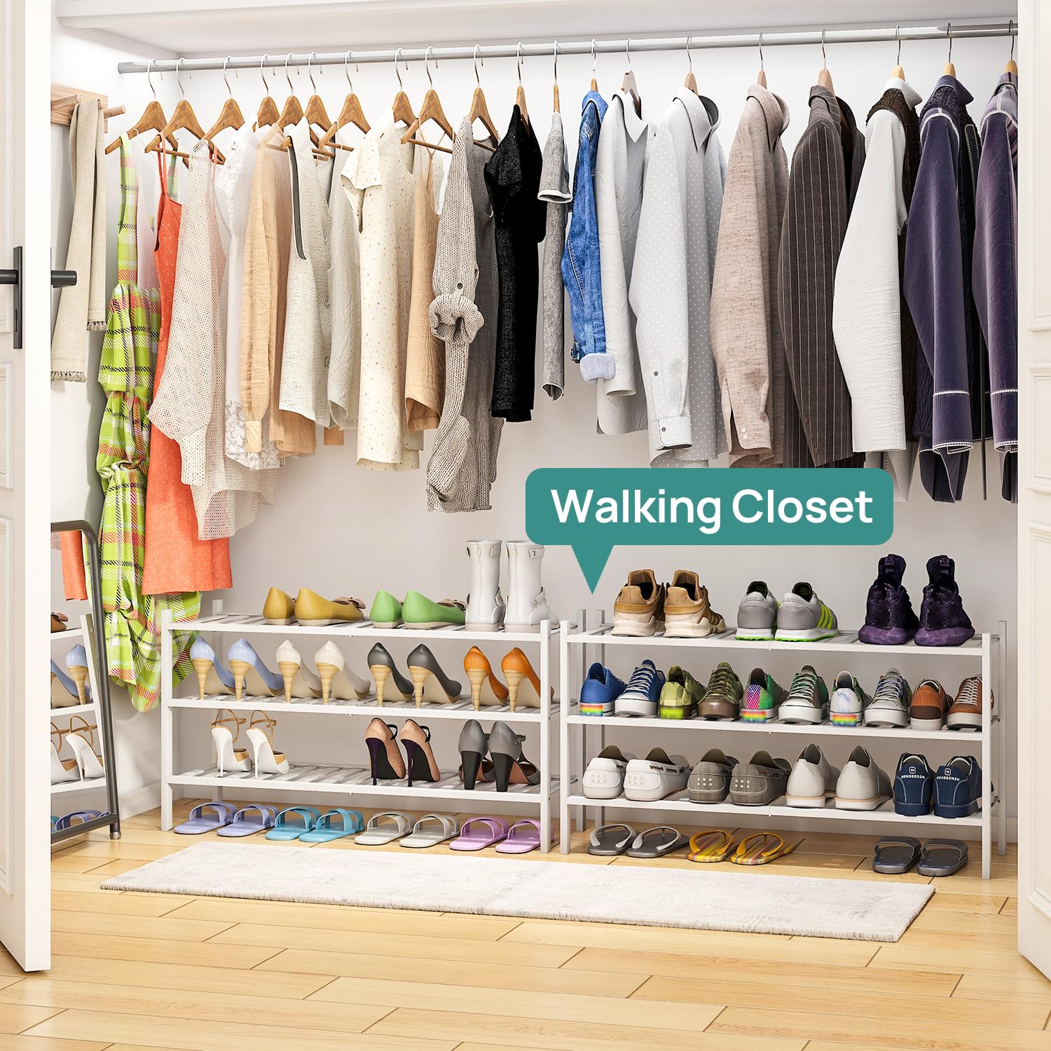 viewcare scaled with shoes demonstrating capacity for multiple adult pairs