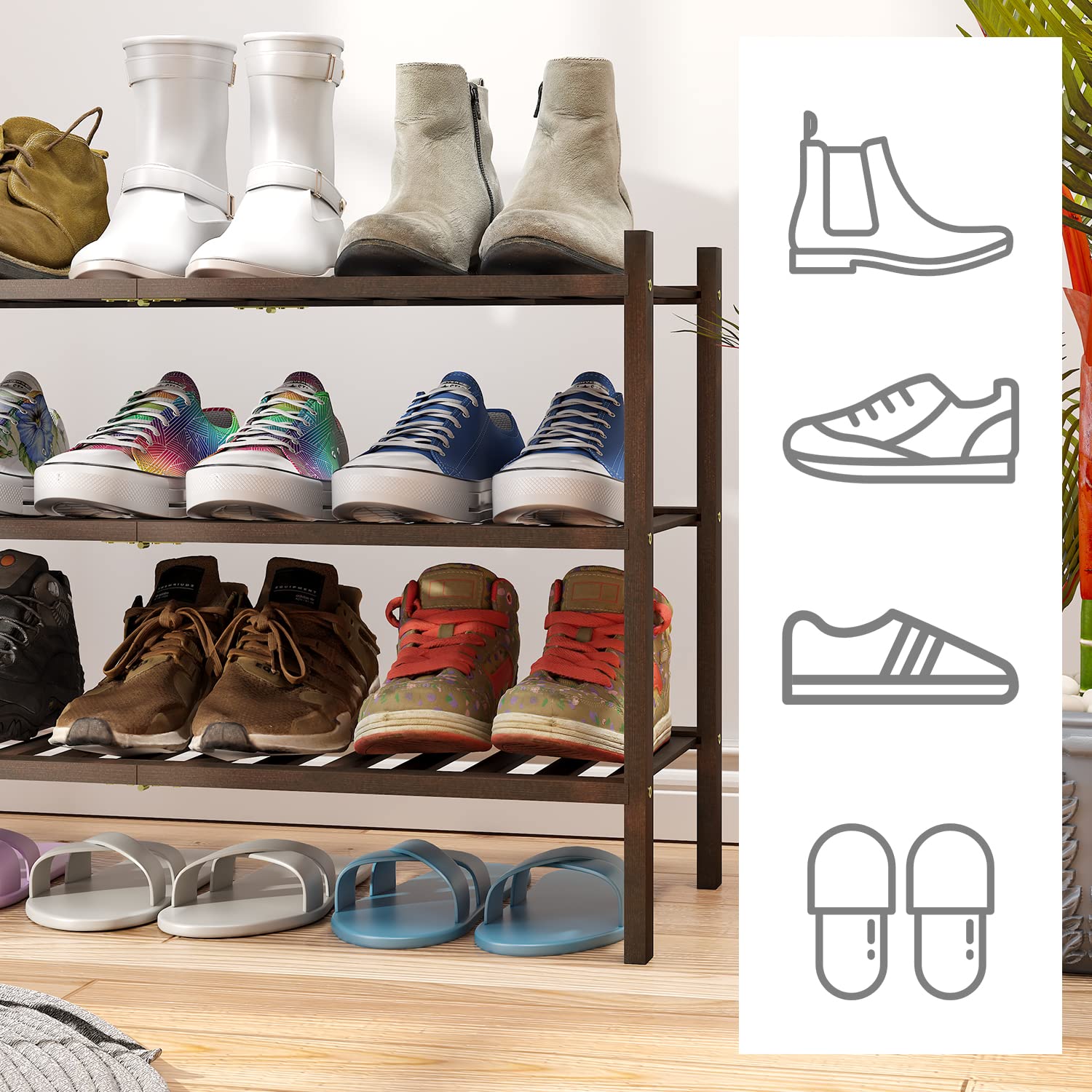 viewcare shelf slat close-up showing bamboo texture and airflow for shoe drying