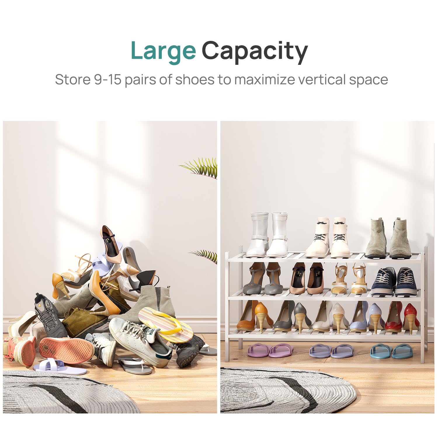 viewcare three tier side profile showing removable middle shelf flexibility