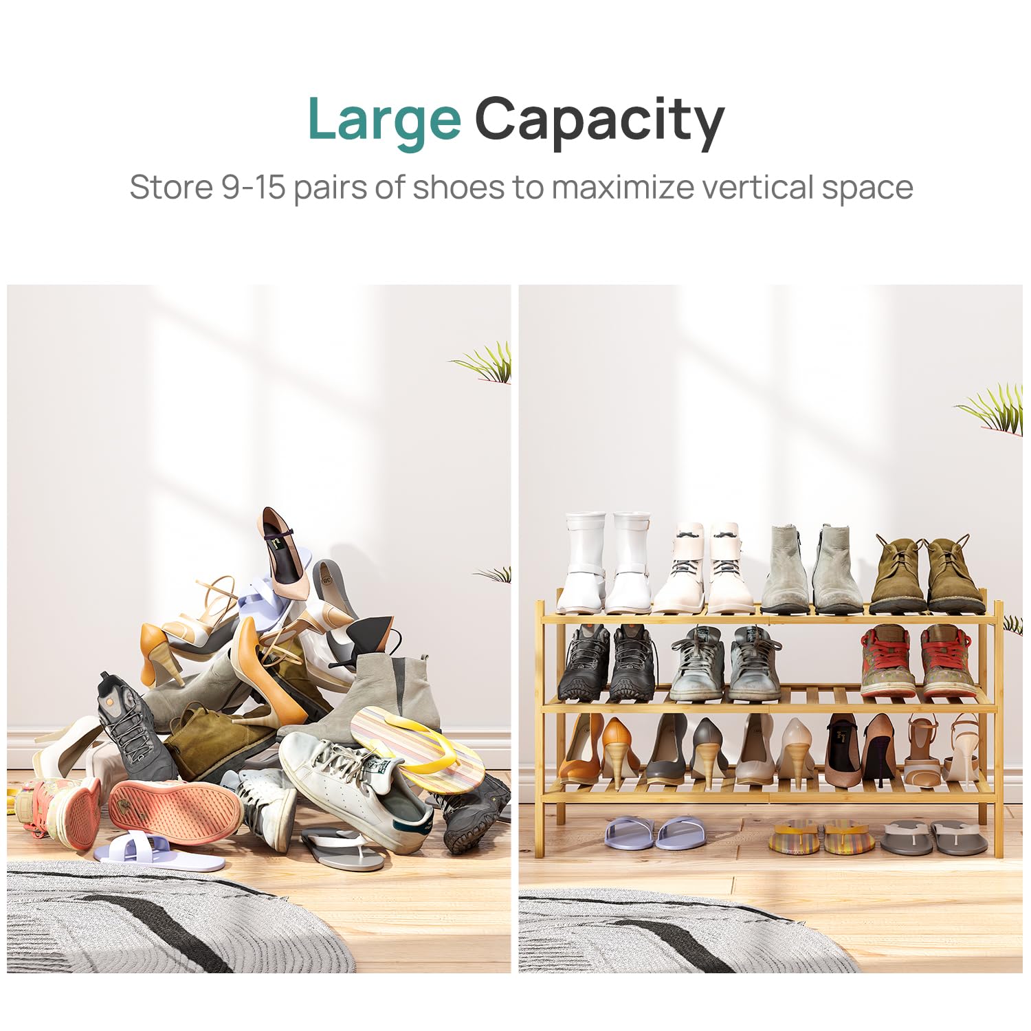 viewcare three tiers holding mixed shoes to maximize storage