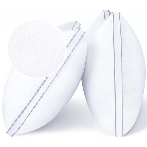 viewstar front packaging showing set of two pillows and product benefits