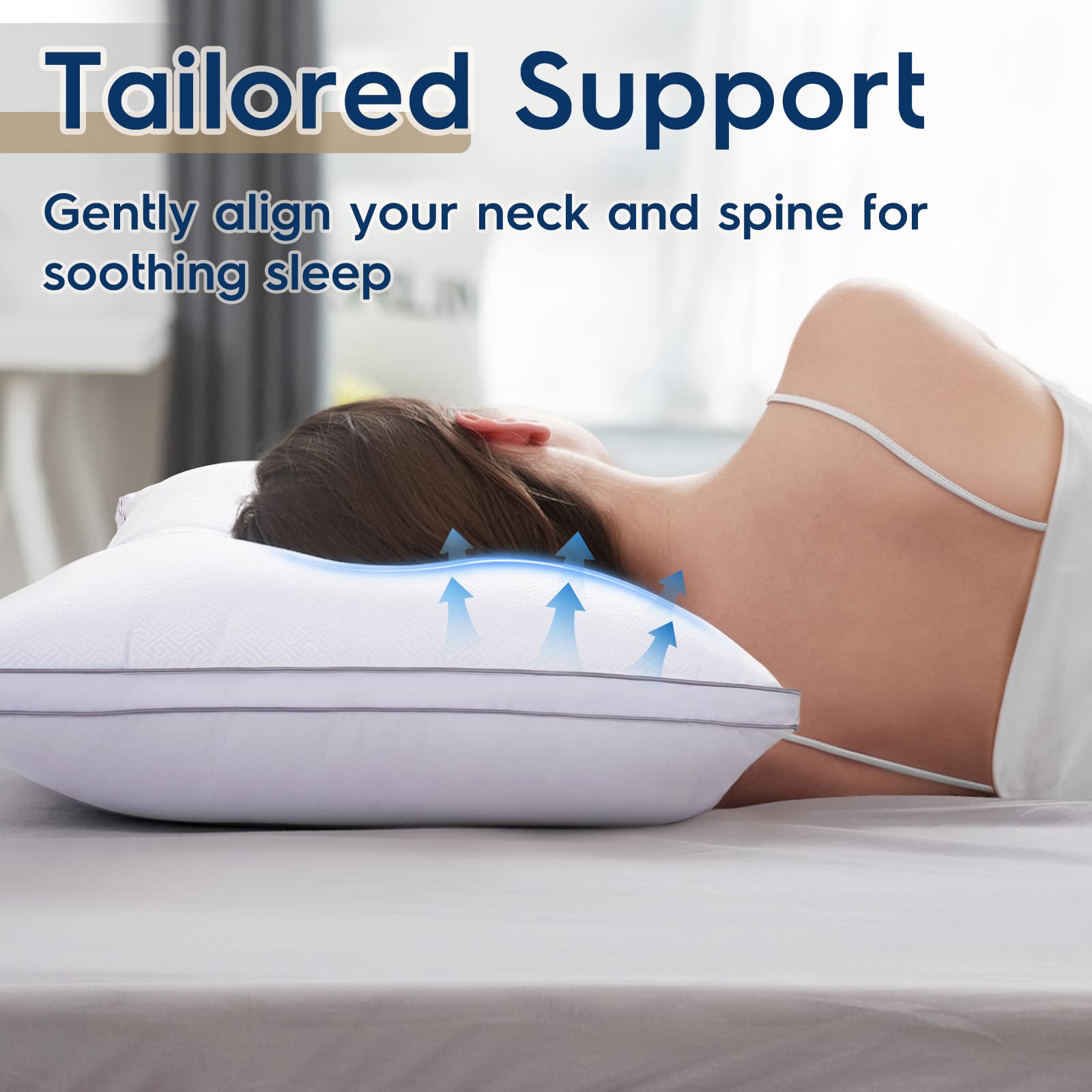 viewstar pillow gusset detail highlighting reinforced edge for consistent loft and support