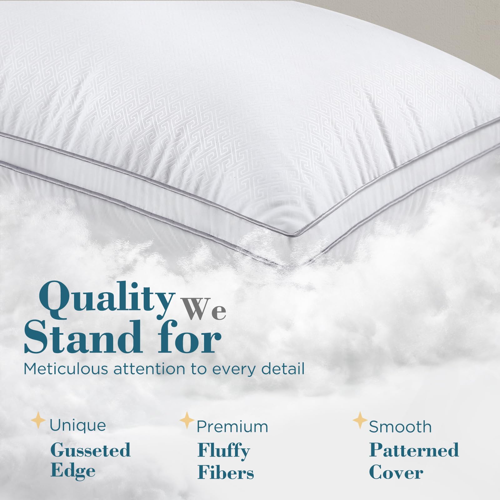 viewstar pillow on neatly made bed illustrating restful bedroom styling