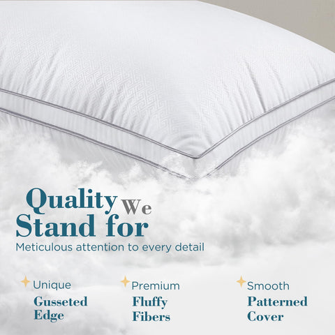viewstar pillow on neatly made bed illustrating restful bedroom styling