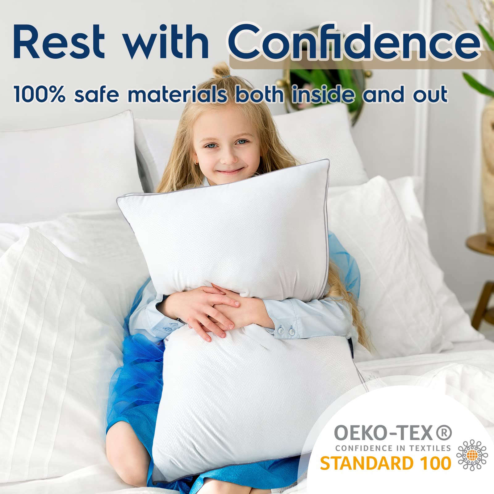 viewstar pillow next to ruler showing true king-size dimensions for proper fit