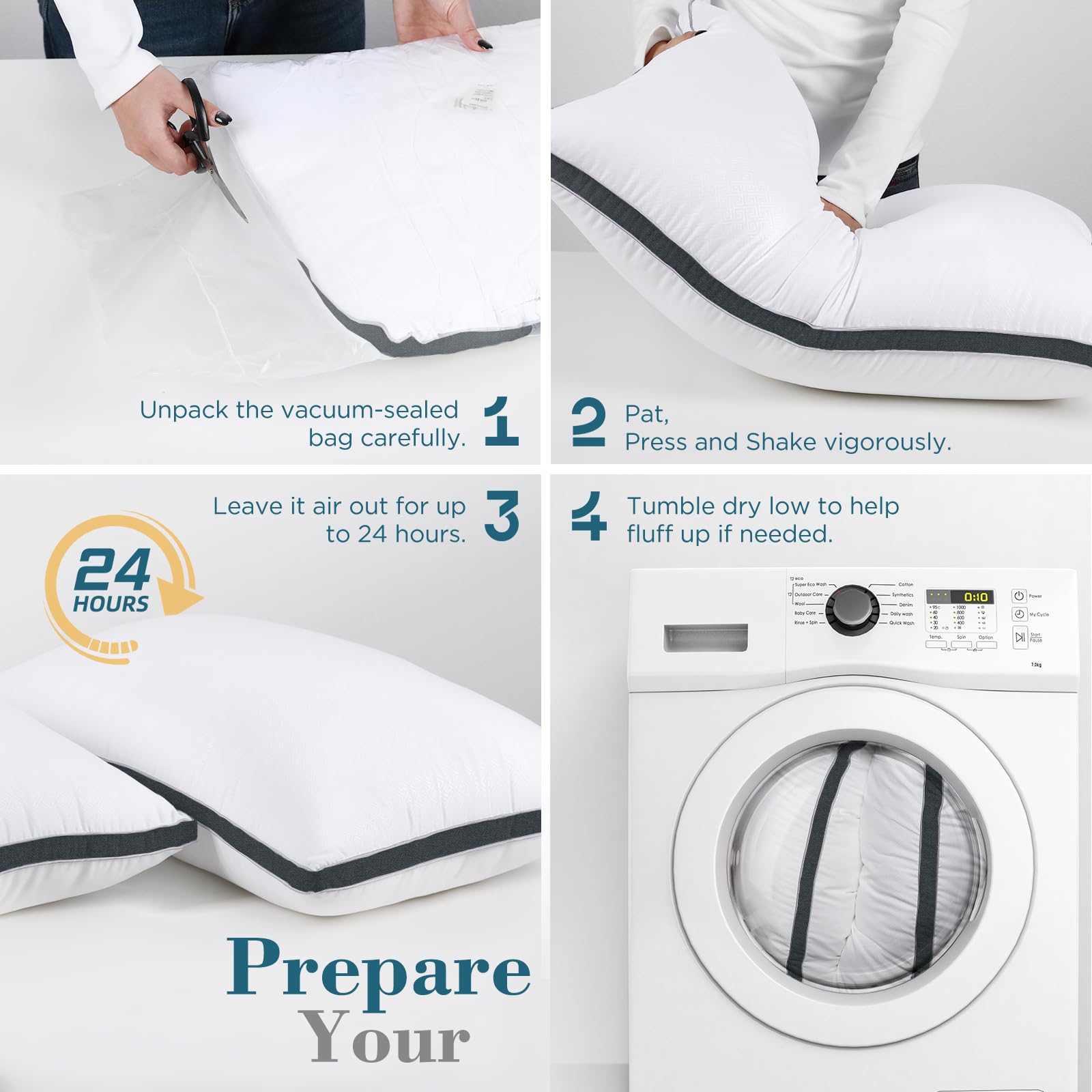 viewstar care label close-up showing machine-washable instructions for convenience