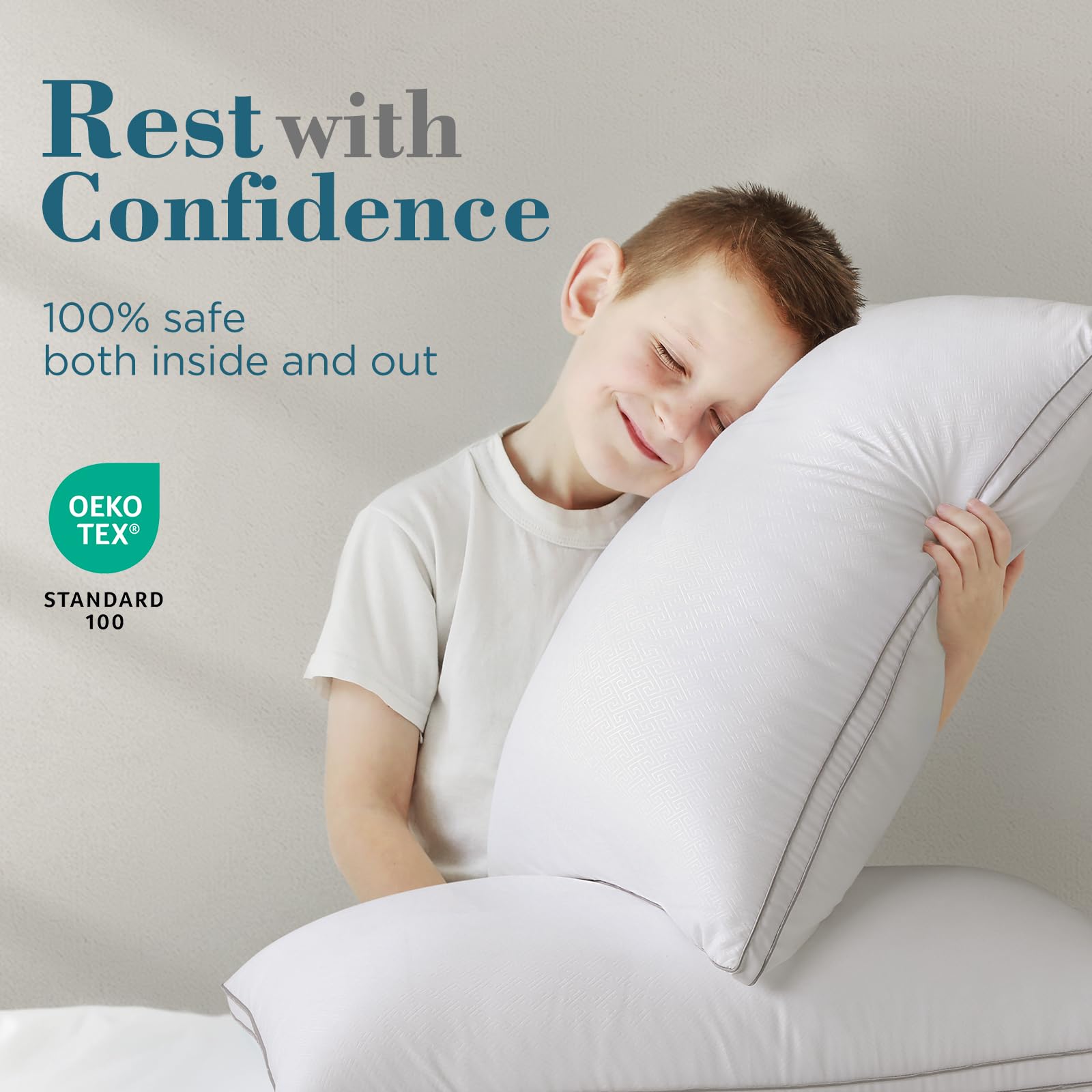 viewstar pillow next to ruler showing standard 20 x 26 inch size
