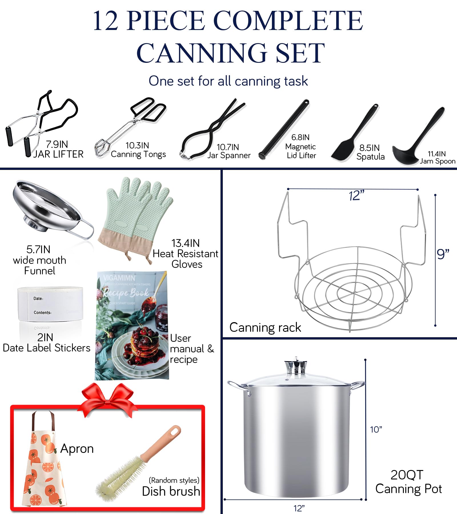 Vigamimn collapsible rack inside pot holding jars for even water bath processing
