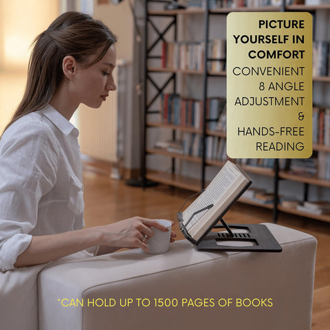 Vigo Wood holding tablet at comfortable angle for easier device viewing