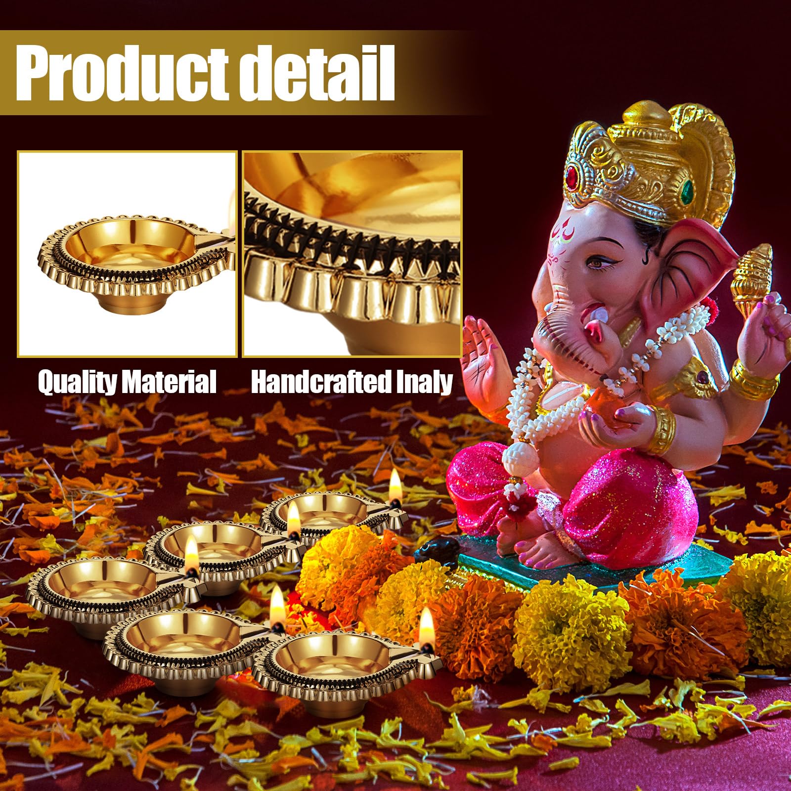 VIHOSE diya lit in ritual setting demonstrating warm light and serene ambience
