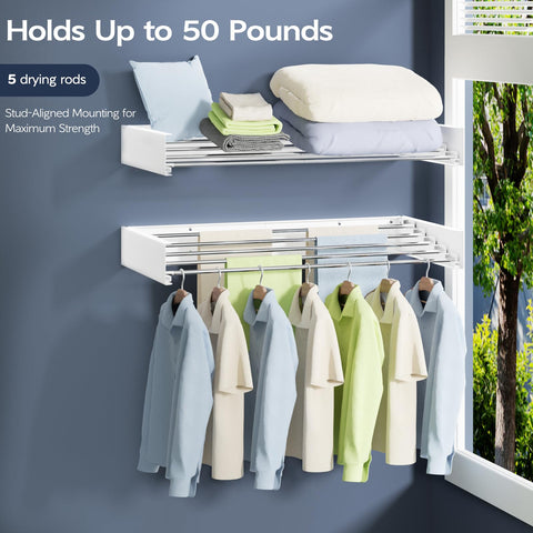 Vikaqi folded flat against wall demonstrating compact storage and clutter reduction