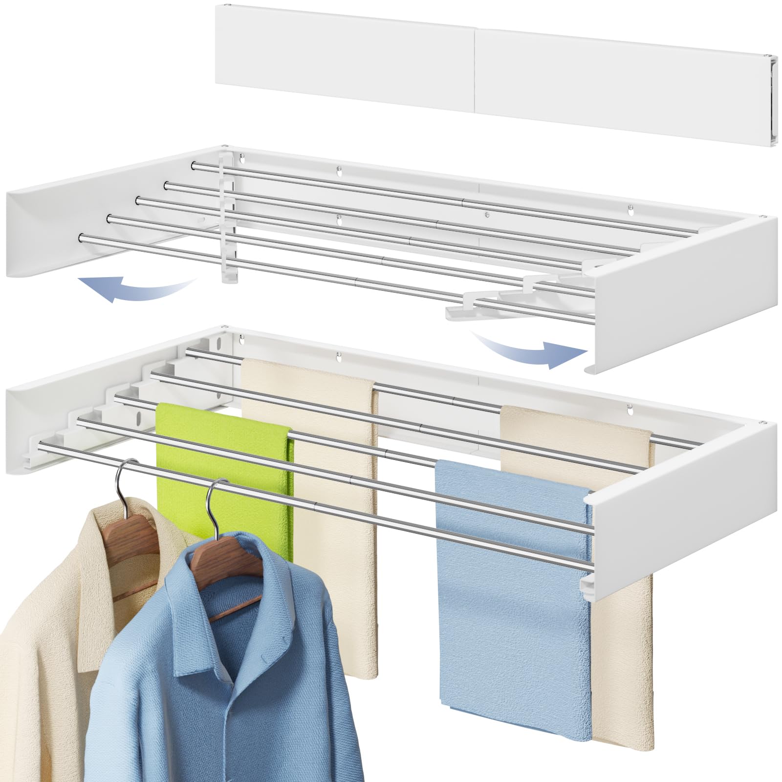 Vikaqi front-mounted rack showing full width and clean profile, saves floor space