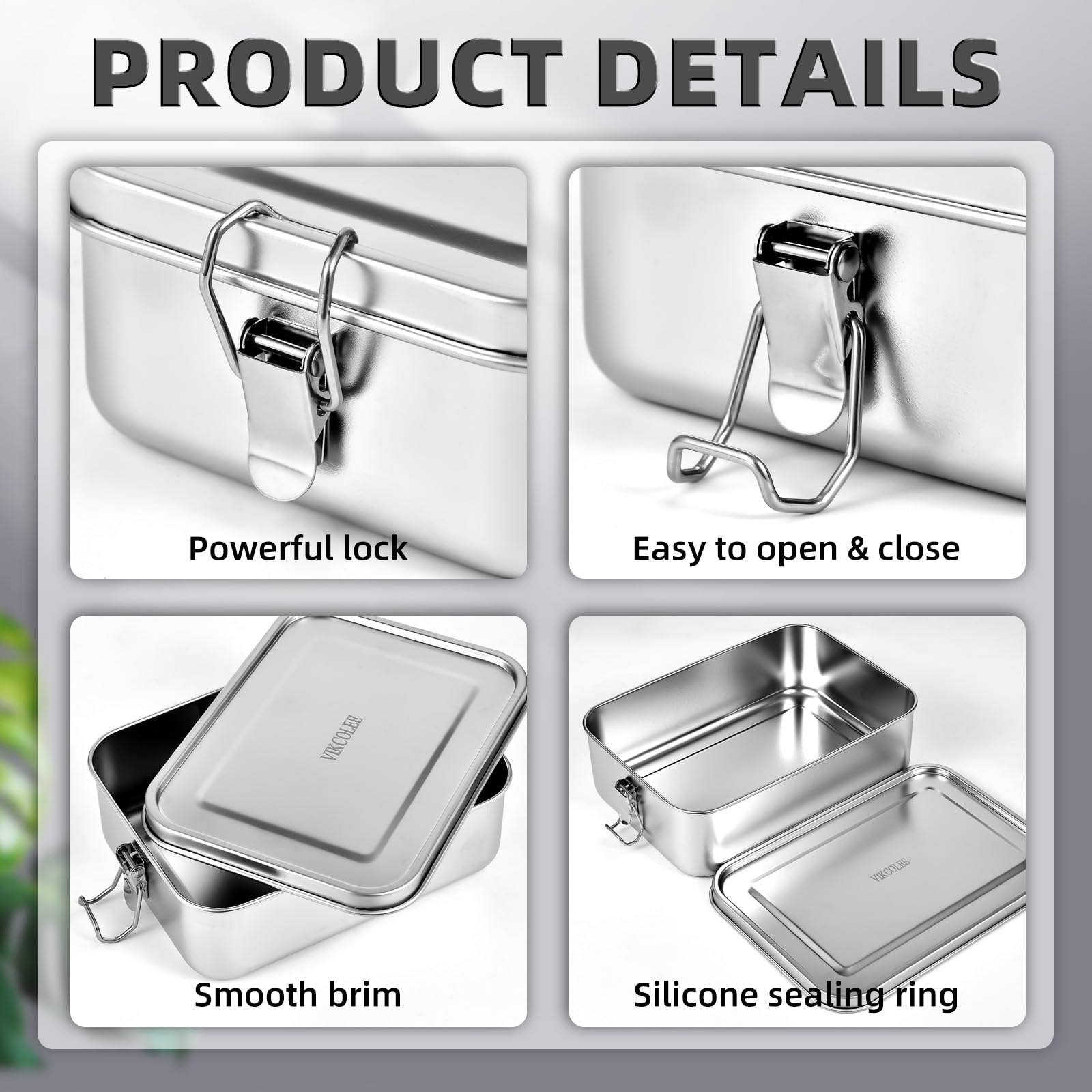 VIKCOLEE interior surface close-up highlighting smooth, easy-to-clean steel