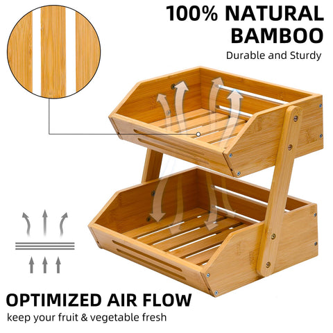 VIKEYHOME basket beside an apple for scale showing compact footprint benefit
