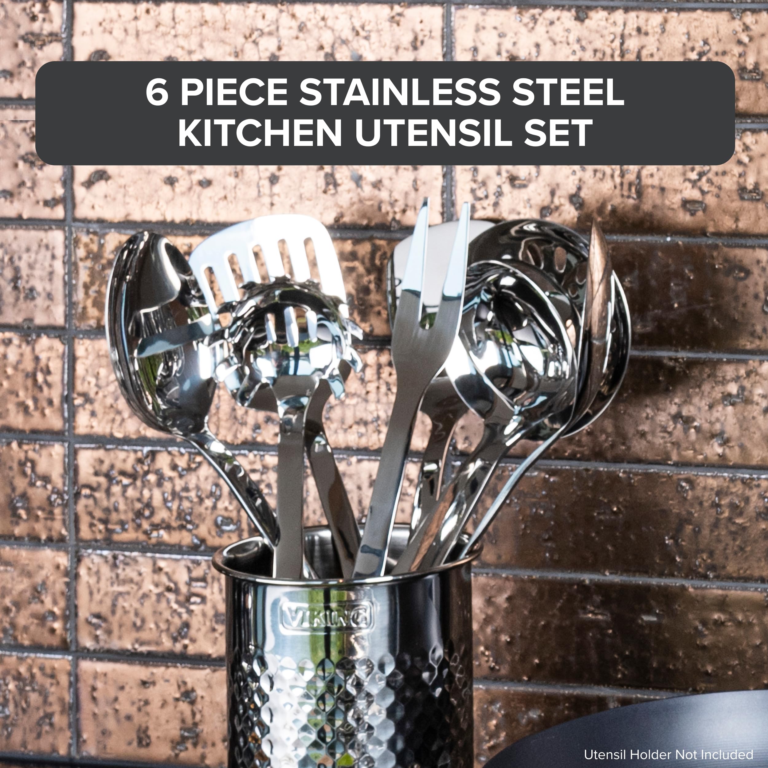 Viking close-up of mirror-polished utensil surface highlighting clean modern finish