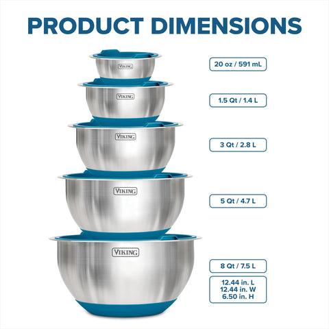 Viking bowl in use tossing salad showing stability and usability benefit