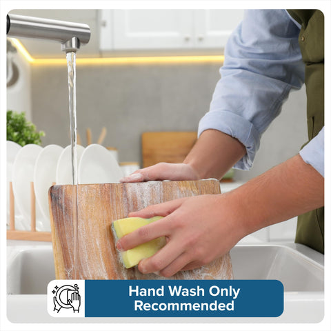 Viking pakkawood handle closeup showing comfortable grip and warm finish