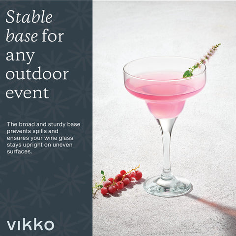 Vikko margarita glasses at a patio party conveying festive atmosphere and effortless entertaining
