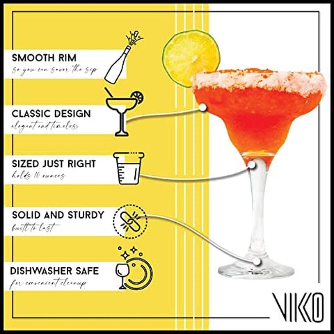 Vikko margarita glass rim closeup highlighting wide rim perfect for salt or sugar garnishes