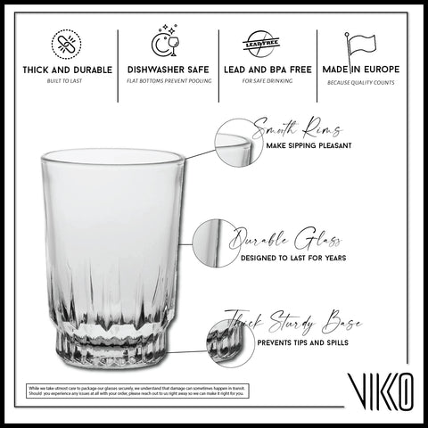 Vikko tumbler side profile showing sculpted lines that complement tableware.