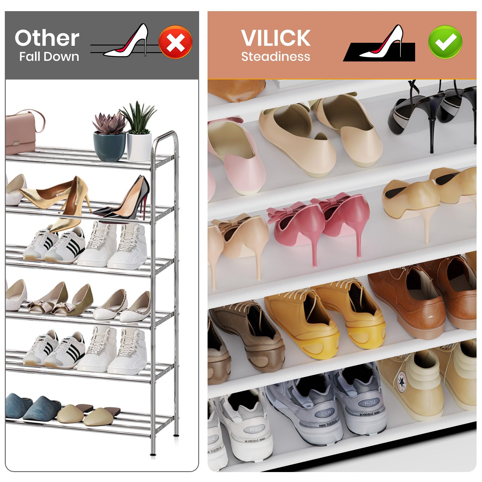 VILICK in closet scale comparison fitting neatly under a shelf