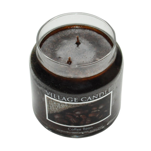 Village Candle dual-wick detail with hand-trimmed cotton wicks for cleaner burn