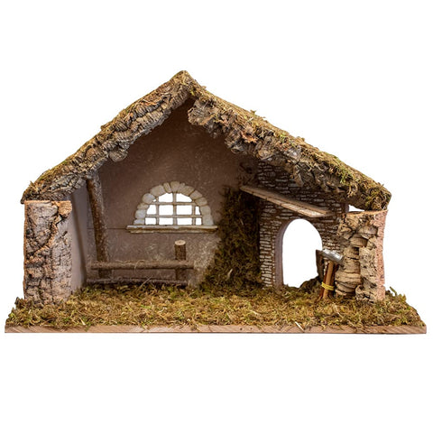VILLAGE GIFT IMPORTERS stable next to ruler showing 12" height benefit: clear size reference