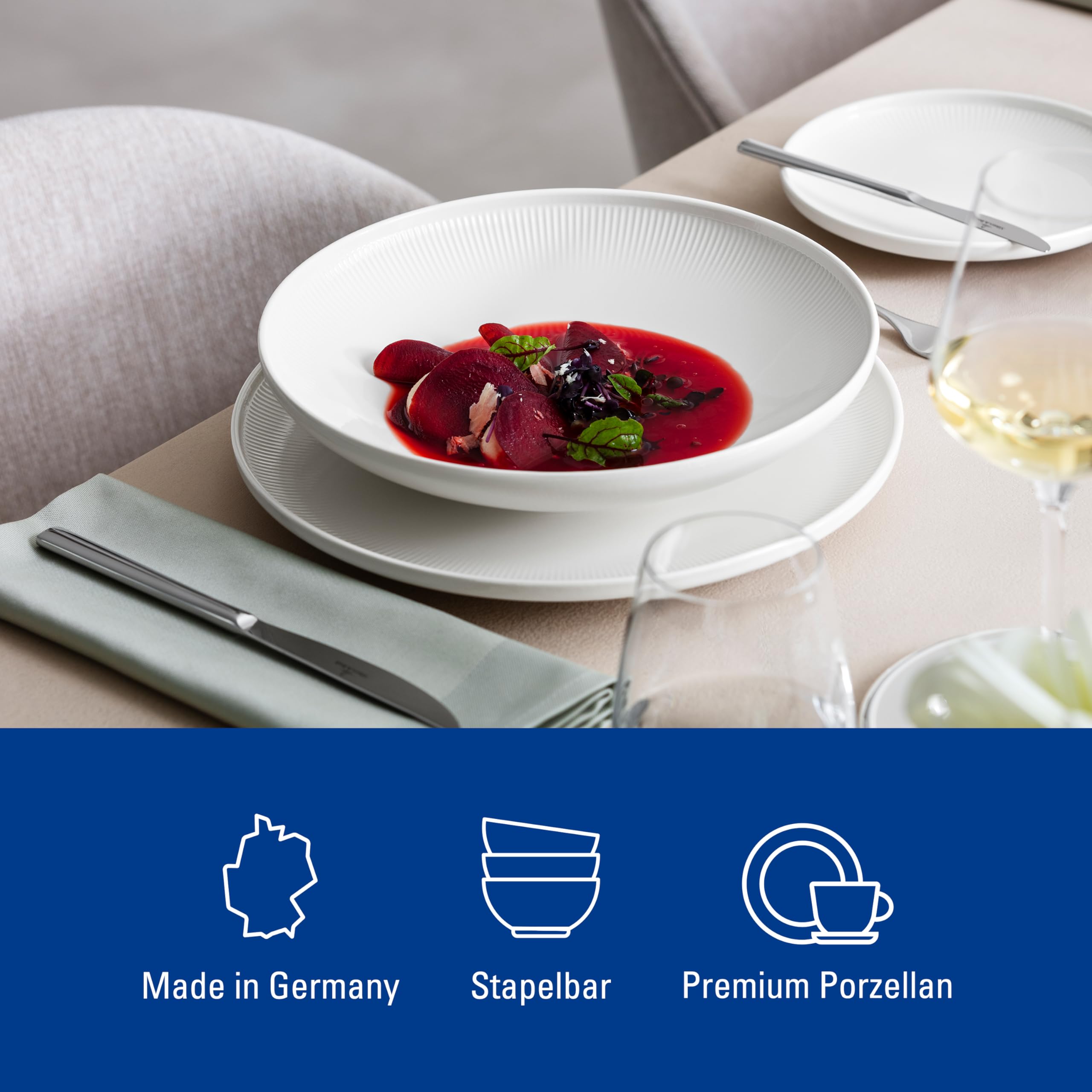 Villeroy & Boch concealed base of Afina bowl creating a floating visual and stability