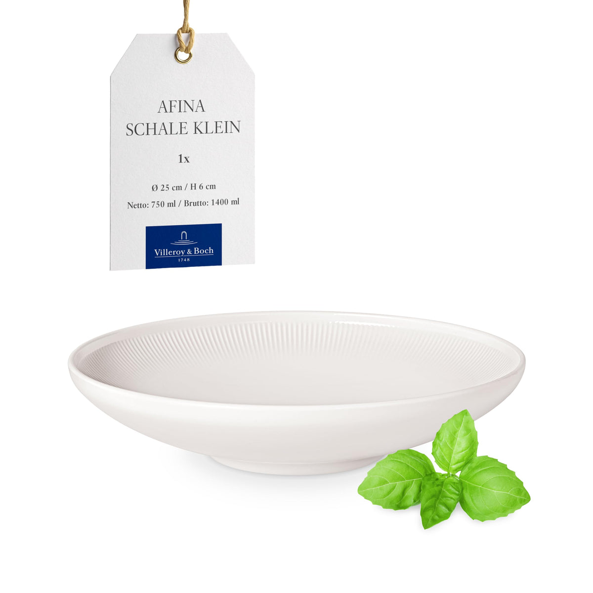 Villeroy & Boch front view of Afina bowl showing elegant shape and serving benefit