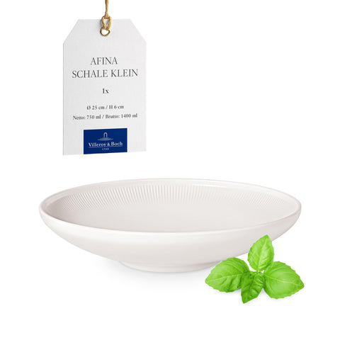 Villeroy & Boch front view of Afina bowl showing elegant shape and serving benefit