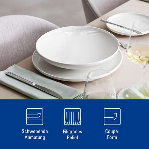 Villeroy & Boch Afina bowl beside fork to show scale and portion capacity