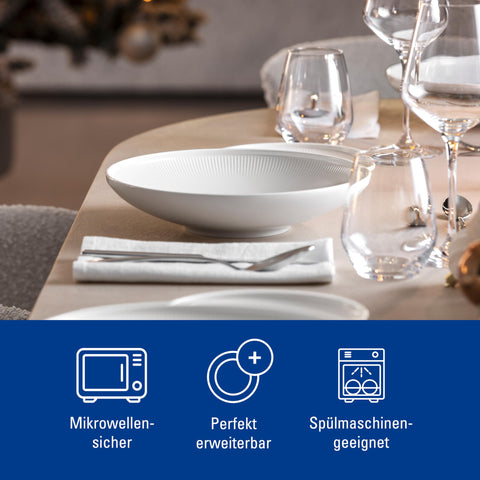 Villeroy & Boch stacked Afina bowls demonstrating space-saving storage benefit