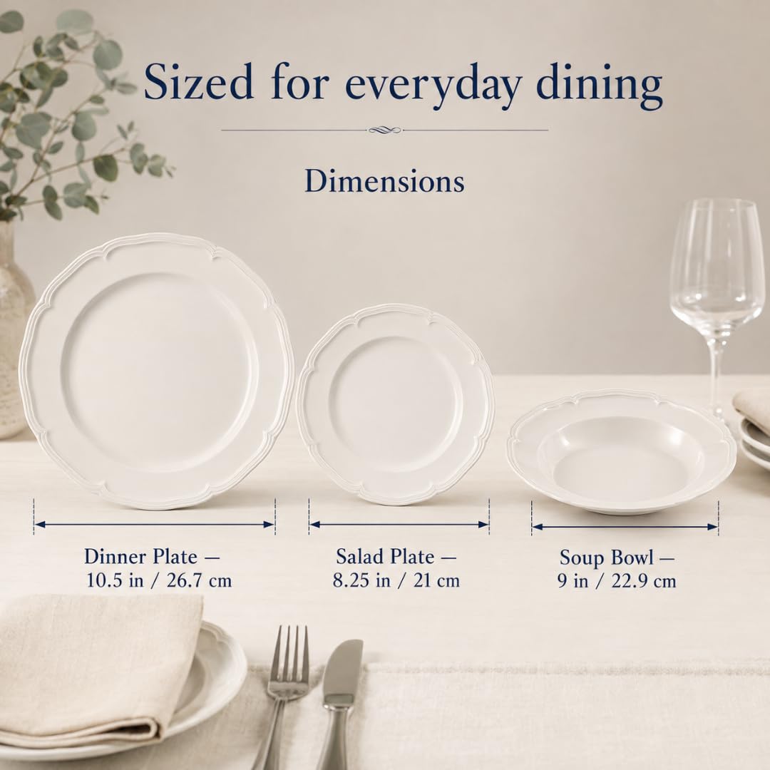 Villeroy & Boch close-up of Manoir dinner plate rim highlighting refined edge