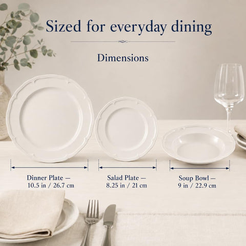 Villeroy & Boch close-up of Manoir dinner plate rim highlighting refined edge
