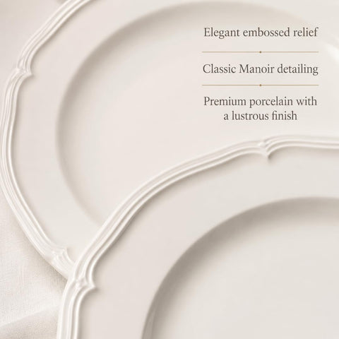Villeroy & Boch stack of Manoir salad plates showing compact storage benefit