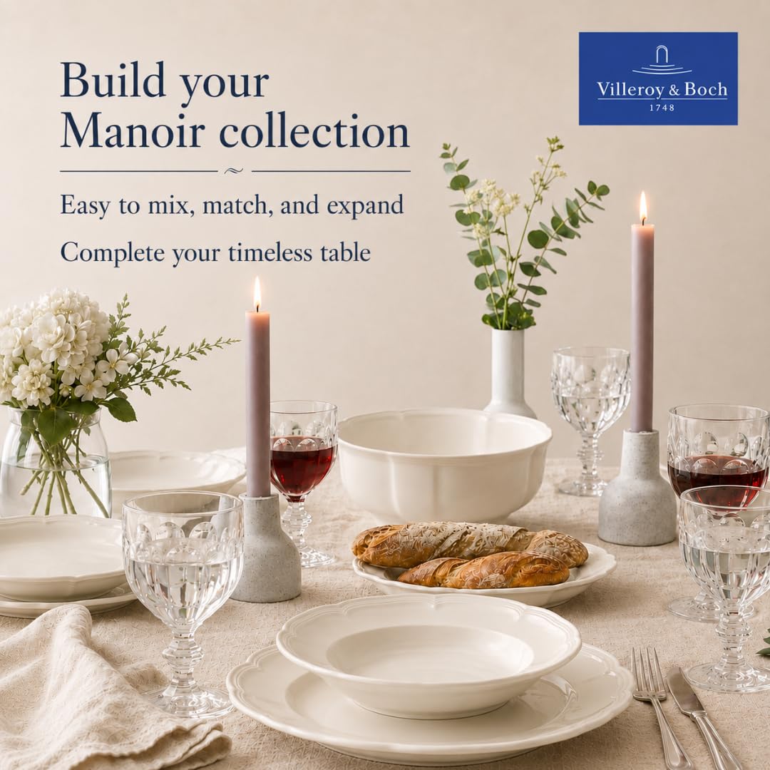 Villeroy & Boch Manoir pieces next to everyday items showing real scale