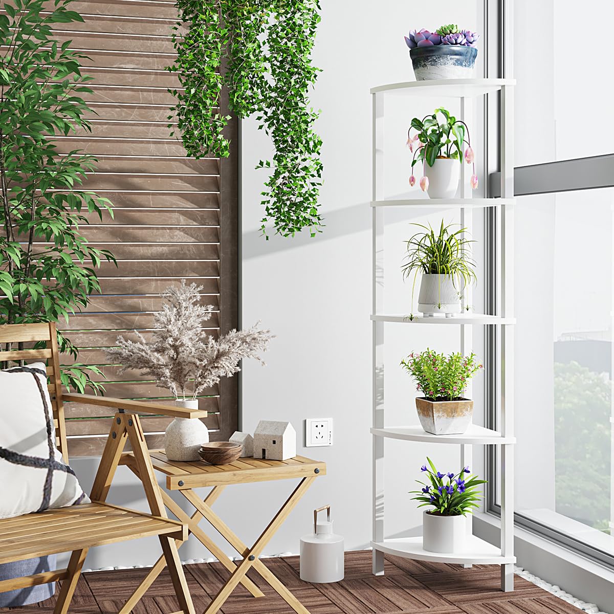 VIMBER corner shelf detailed joint view showing quality construction and stability