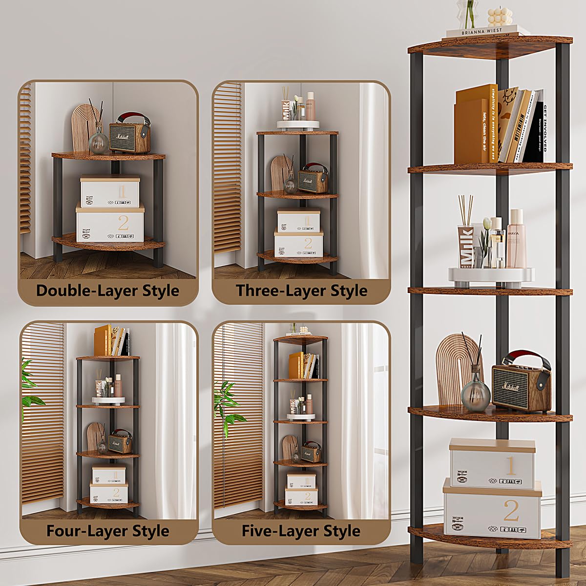 VIMBER shelf placed in a living room providing vertical storage and style