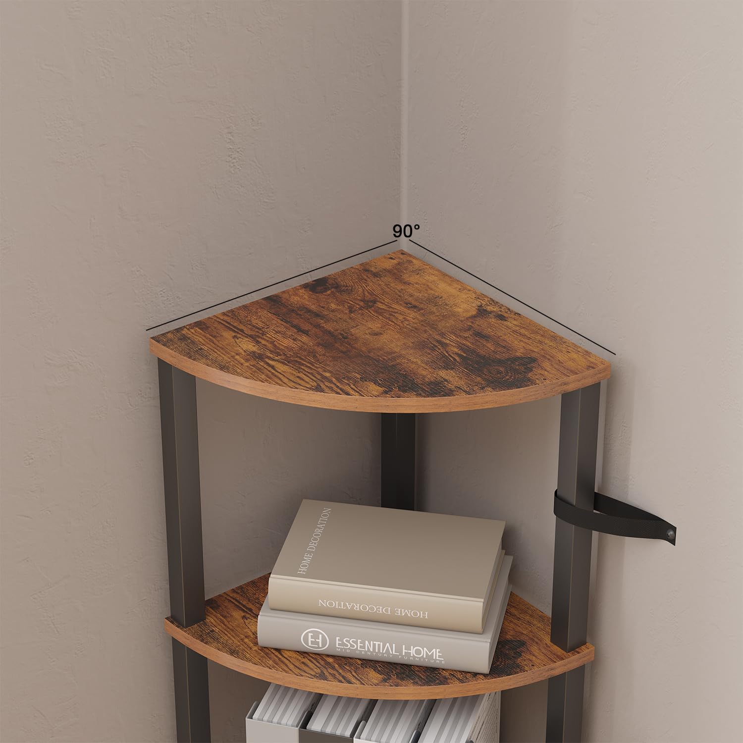 VIMBER top and middle shelves showing tiered display and organization options