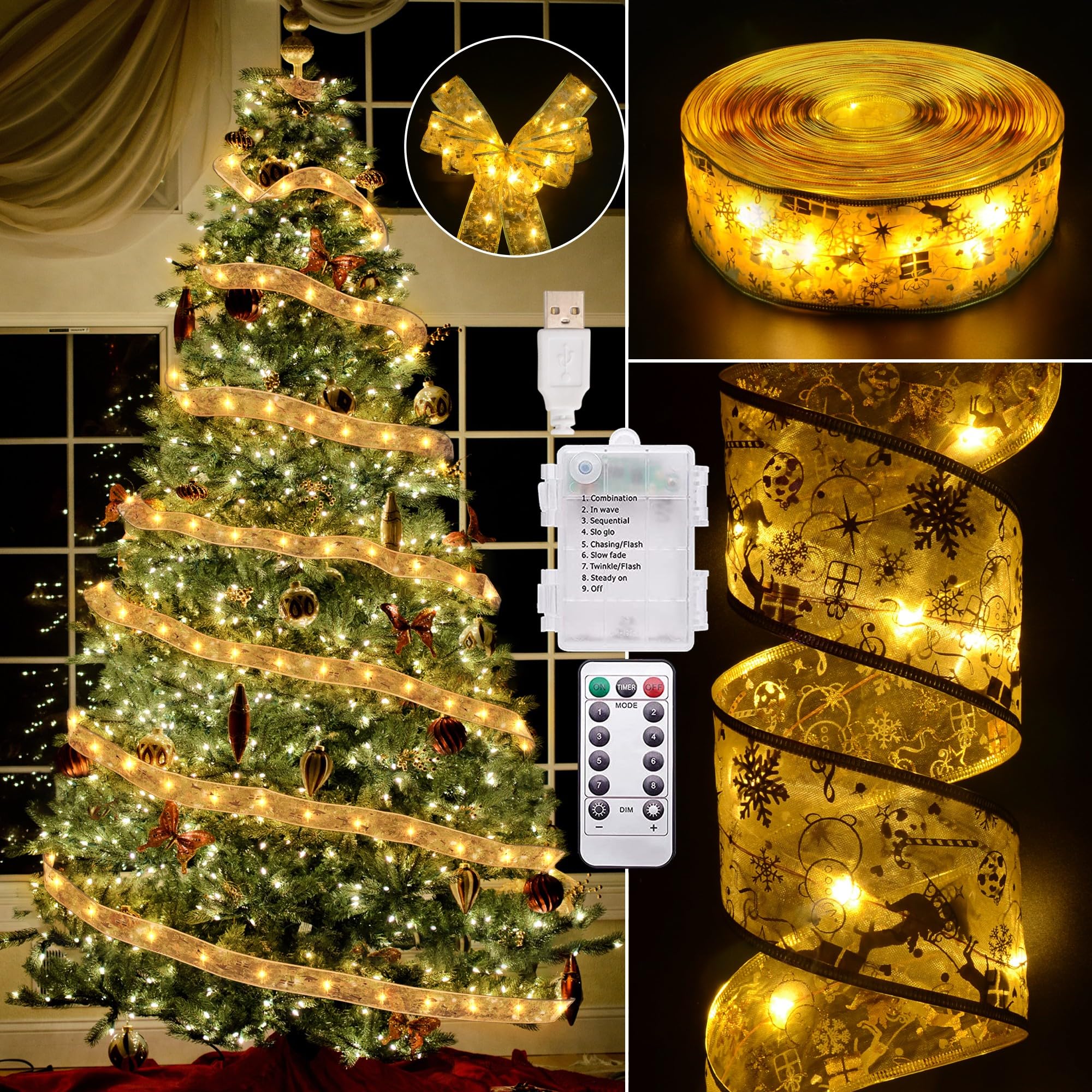 vimorg front packaging showing ribbon lights and benefits of complete set