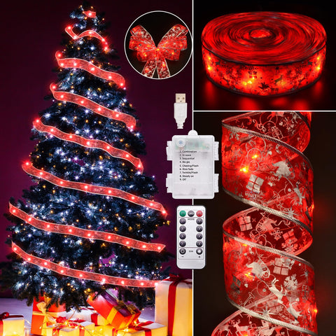 Vimorg front packaging showing ribbon lights for elegant tree decor