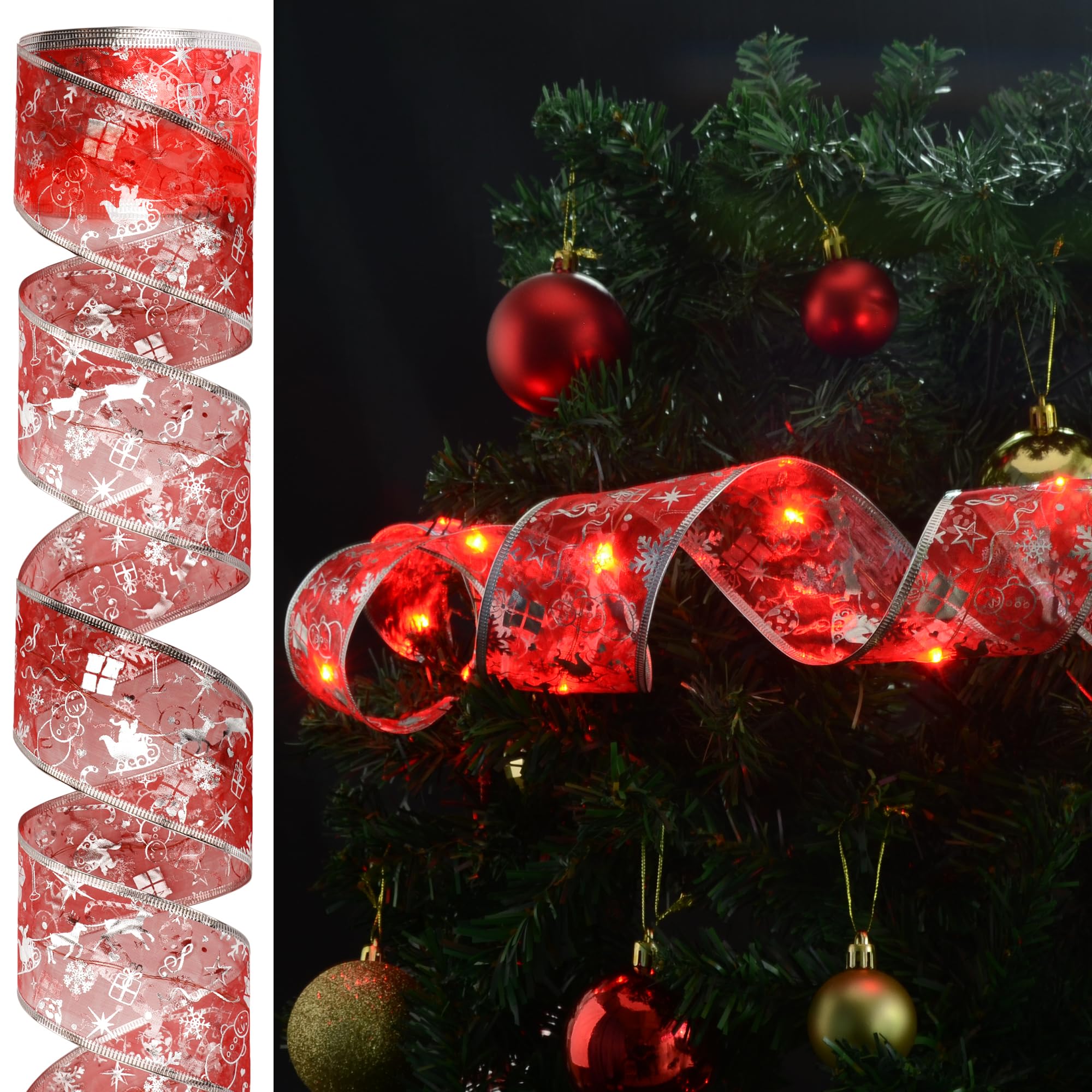 Vimorg ribbon shaped into bow on wreath showcasing bendable wire