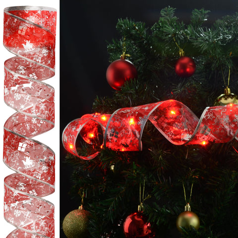 Vimorg ribbon shaped into bow on wreath showcasing bendable wire