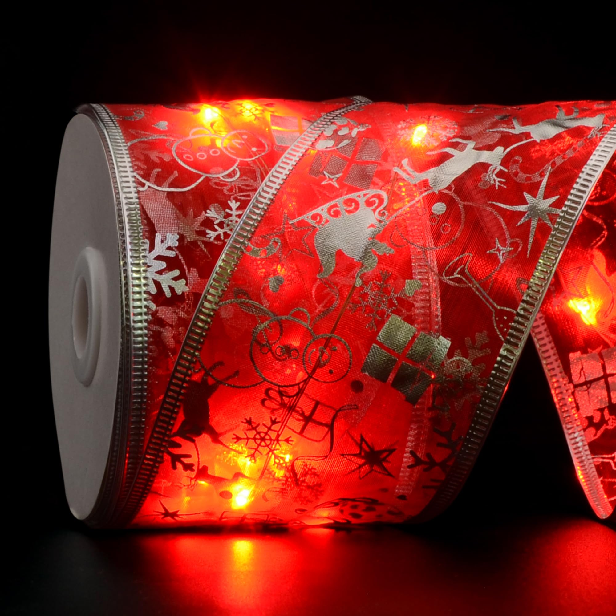 Vimorg ribbon lights wrapped on Christmas tree for polished styling